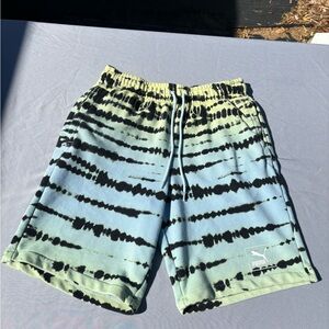 Puma Men's Tie-Dye Shorts in Blue and Black